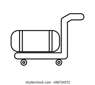 Classic suitcase for travel design, vector graphic
