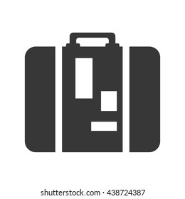 Classic suitcase for travel design, vector graphic