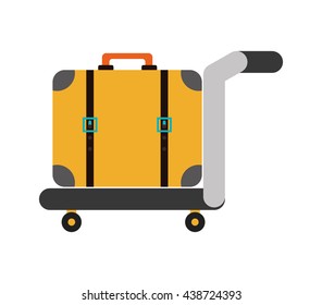 Classic suitcase for travel design, vector graphic