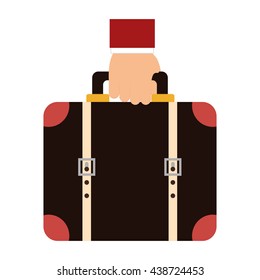 Classic suitcase for travel design, vector graphic