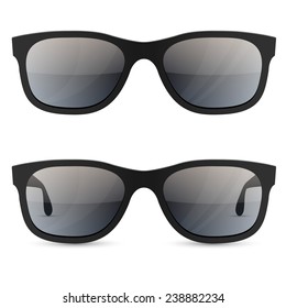 Classic sunglasses vector template isolated on white background.