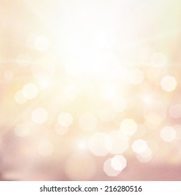 Classic sunshine and Bokeh background Vintage tone, Vector illustration