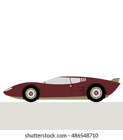 classic super car, flat design style