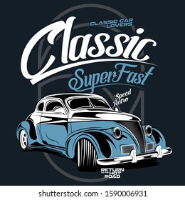 classic super fast, illustration of a sports classic car