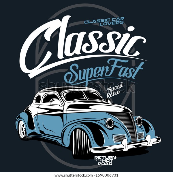 classic\
super fast, illustration of a sports classic\
car