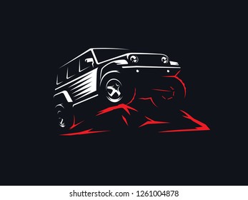 Classic suv off-road illustration.