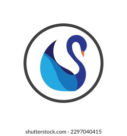 classic Swan logo and symbol vector illustration design 