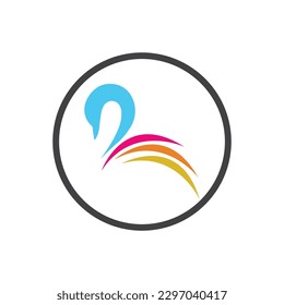 diseño clásico del logotipo de Swan y de la ilustración del vector del símbolo 