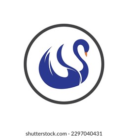classic Swan logo and symbol vector illustration design 