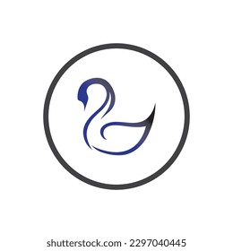 classic Swan logo and symbol vector illustration design 