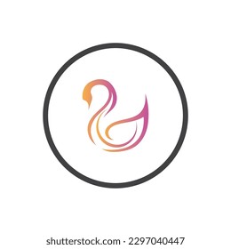 classic Swan logo and symbol vector illustration design 