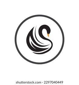 diseño clásico del logotipo de Swan y de la ilustración del vector del símbolo 