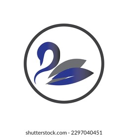 classic Swan logo and symbol vector illustration design 