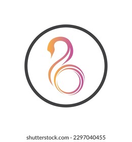 diseño clásico del logotipo de Swan y de la ilustración del vector del símbolo 