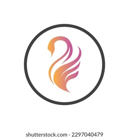 diseño clásico del logotipo de Swan y de la ilustración del vector del símbolo 