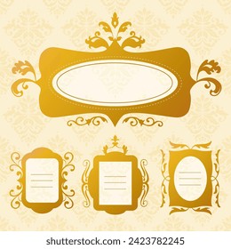 Classic swirls golden frames art