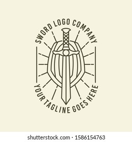 Classic Sword And Shielding Logo Design Template