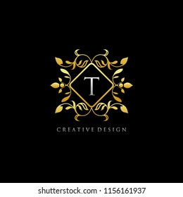 Classic T Letter Elegant Ornamental Logo