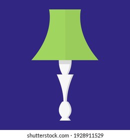 Classic table lamp. Bedside lamp for bedroom. Home decor. Isolated flat vector illustration.