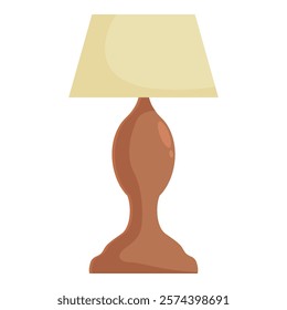 Classic table lamp with a brown base and beige shade, providing warm light for a cozy ambiance