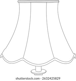 A classic table lamp, rendered in a clean and minimalist line art illustration. Perfect for home decor, lighting, or interior design concepts.