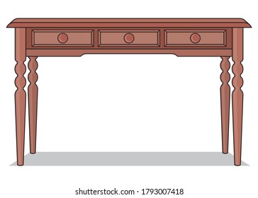 una ilustración vectorial de tabla clásica.
aislado en fondo blanco.Vista superior