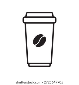 Classic Takeaway Paper Coffee Cup Icon for Cafe and Beverage Branding