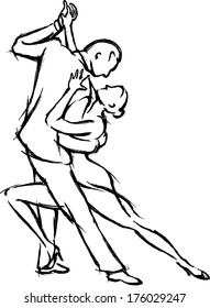 Classic Tango Dancing Sketch