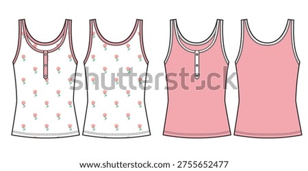 Classic tank top with flower print