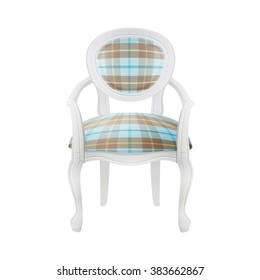 classic tartan blue check pattern fabric cottage dining soft chair
