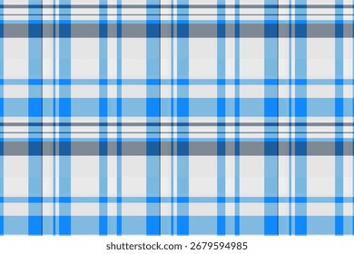 Padrão tartan clássico em azul e cinza. Versátil para fundos, têxteis e desenhos festivos. Evoca tradição e conforto.