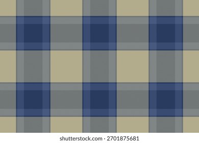Patrón clásico de tartán con tonos azules, grises y beige. Un diseño textil atemporal perfecto para fondos, moda o proyectos de diseño de interiores. Versátil y elegante.
