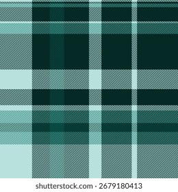 Classic tartan pattern in cool blues and greens. Ideal for backgrounds, textiles, fashion, or representing tradition and comfort. Versatile for various design projects.
