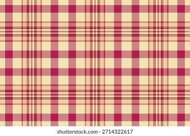Patrón clásico de tartán en tonos crema y rojo. Versátil para el diseño textil, fondos, o añadiendo un toque de encanto rústico. Ideal para manualidades y proyectos digitales.