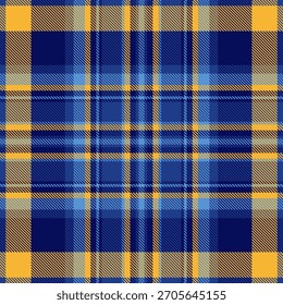 Padrão de tartan clássico em tons de azul profundo e ouro. Um design versátil e atemporal, perfeito para têxteis, fundos e projetos criativos que precisam de um toque de tradição.