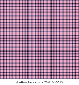 Classic tartan pattern design. Soft pink and navy. Seamless texture, ideal for backgrounds, fashion, and textile prints. Versatile for various creative projects.