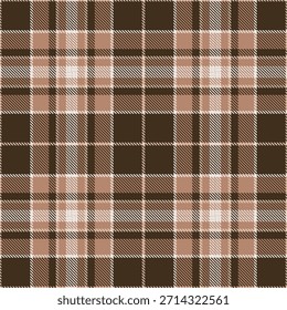 Classic tartan pattern in earthy brown tones. Creates warmth, comfort, and a rustic aesthetic. Ideal for textiles, backgrounds, and cozy designs.
