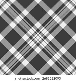 Patrón clásico de tartán en gris y blanco. Diseño atemporal y versátil para fondos, textiles, moda y proyectos gráficos. Textura elegante y acogedora.