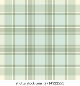 Patrón clásico de tartán en tonos verdes y azules apagados. Perfecto para fondos, textiles o proyectos de diseño que necesiten un toque tradicional y acogedor. Sin costuras y versátil.
