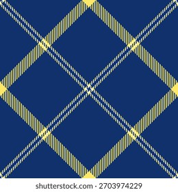 Classic tartan pattern in navy and gold. Seamless diagonal check design.  Great for backgrounds, textiles, or adding a touch of traditional elegance. Versatile