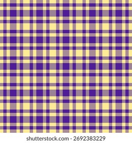 Padrão tartan clássico em amarelo roxo. Evoca calor, tradição, estilo. Perfeito para fundos, têxteis, moda, projetos de design gráfico.