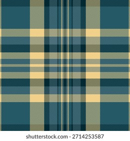 Classic tartan pattern in teal and beige. Versatile design element for backgrounds, textiles, packaging. Evokes tradition, comfort, and quality craftsmanship.