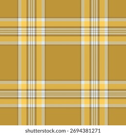 Classic tartan pattern in warm yellow tones. Seamless design ideal for fabric, backgrounds, and digital paper. Represents tradition, comfort, and style.