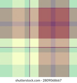A classic tartan plaid pattern with a balanced check structure and light and red tones. The seamless textile background recreates a woven fabric look with a natural decorative character.
