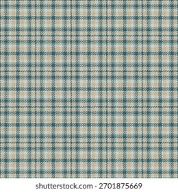 Patrón clásico de cuadros de tartán. Diseño de cuadros sin fisuras en beige neutro y verde azulado. Ideal para estampados textiles, fondos o diseños vintage.