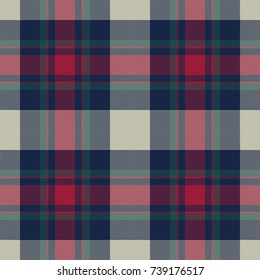 Classic tartan plaid seamless pattern. Flat design. Vector illustration.