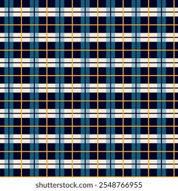 Tartan clássico jogado vetor padrão sem emenda. Fundo geométrico colorido. Abstrato madras papel de parede. Impressão escocesa de moda de tecelagem de cheque