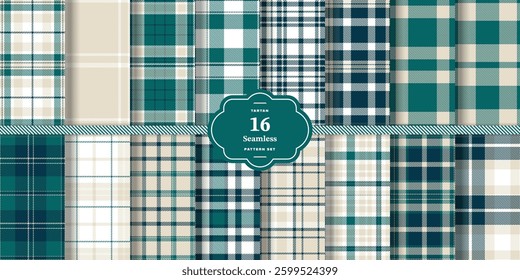Classic Tartan Red Tartan patterns fabric texture. Modern Cool Slate Seamless Tartan Set of 16