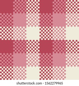 Classic tartan seamless pattern in red colors. Seamless textile pattern. Vector illustration.