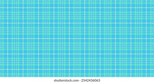 Classic tartan textile background, international fabric check vector. Majestic seamless plaid texture pattern in cyan and mint colors.